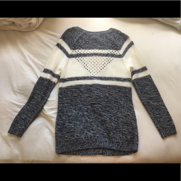 Navy and white crocheted sweater! - Picture 7 of 8